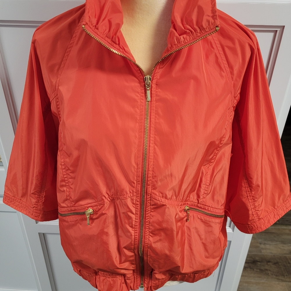 Zenergy by Chico’s Orange Crop Elastic Waist Zip Up Jacket Size 2 Large/12 NWOT